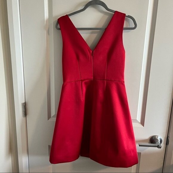 CYNTHIA Rowley Pleated Satin Skater Dress Size 4 - Picture 9 of 13